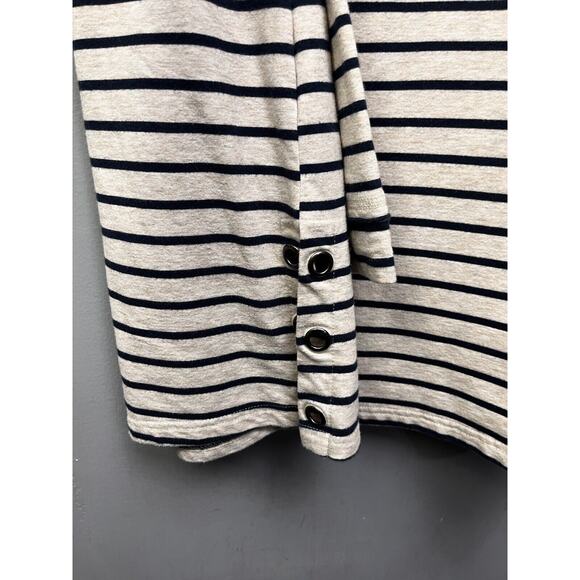 Weekend Suzanne Betro Womens Plus Size 2X Beige Stripe Knit Top Long‎ Sleeve - Picture 7 of 7